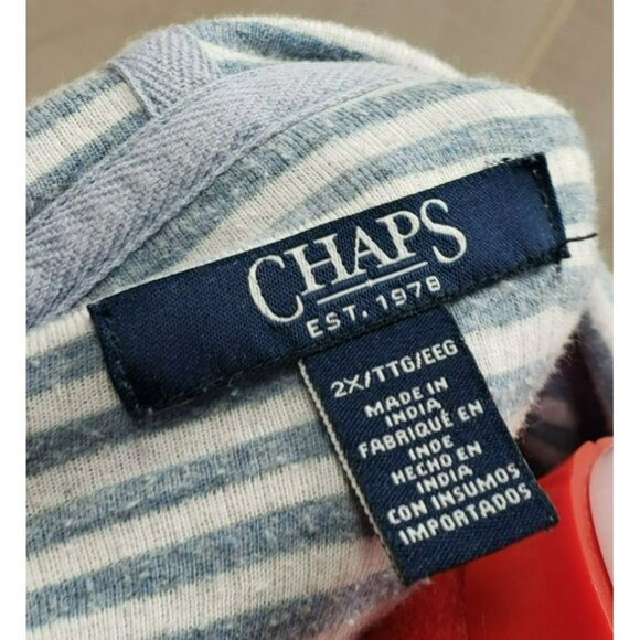 Chaps Womens Blue Hoodie Hooded Pullover Size 2X Cotton/Polyester Blend - Picture 6 of 9